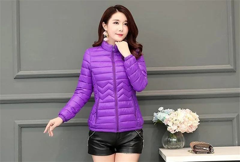 Women Parkas Winter Jacket Down Cotton Jacket Warm Korean Casual Lightweight Solid Color Parka 2026 New Female Snow Coat Outwear