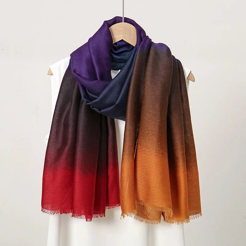 New Cotton Muslim Hijabs Scarf Tie-dyed Headscarf Wraps Long Shawls With Fringe Femme Musulman Ombre Viscose Headband Scarves