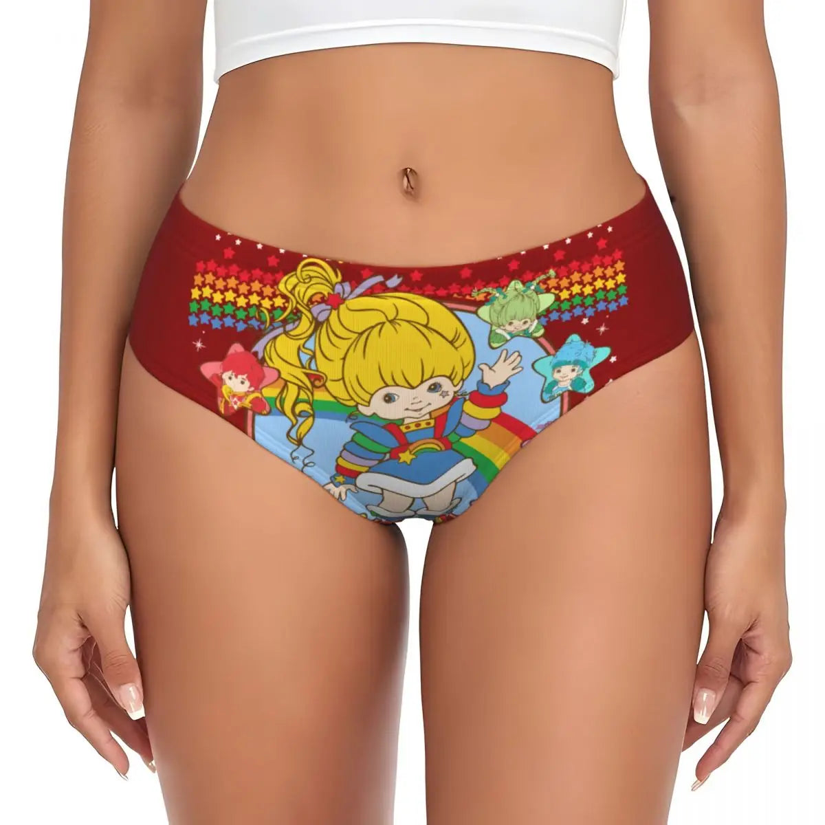 Custom Womens Cartoon Cute R-Rainbows B-Brite Anime Panties Comfort Briefs Underwear