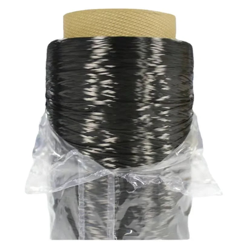 Cinta de hilo de filamento continuo de fibra de carbono 12K T700 de 6 mm de ancho, bobina completa, no distorsionada