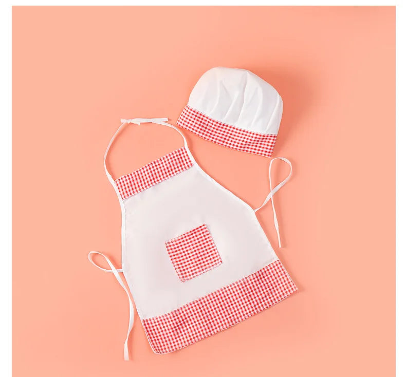 Baby Chef Apron Hat  Baby Kids Cook Costume Newborn Photography Props  Outfit Clothing