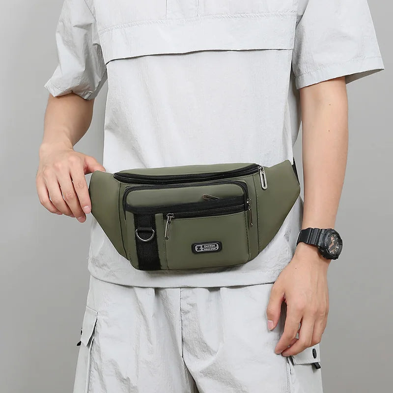 Unisex Multifunctional Waist Packs Large Capacity Waterproof Nylon Business Pack Trendy Crossbody Chest Bag for Travel Work