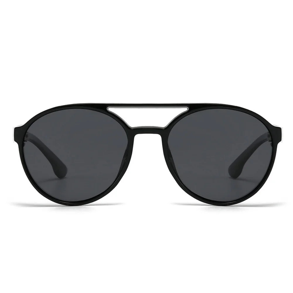 Men Women Polarized Sunglasses Steampunk Sports Sun Glasses Round Frame Eyewear with Side Shield UV400 Protection Driving Shades