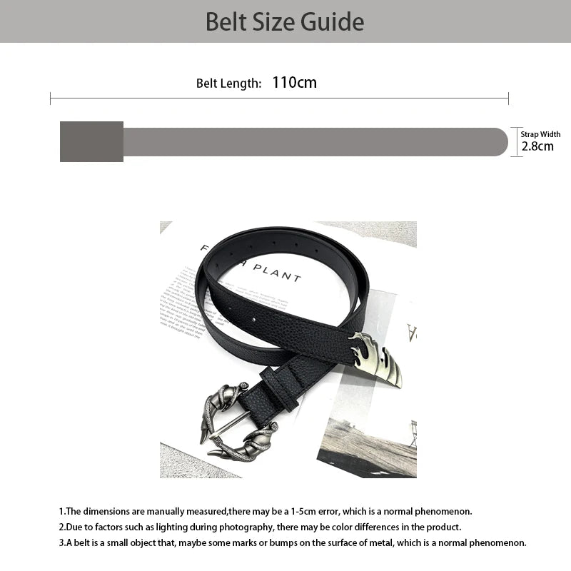 Men Women's Black Leather Belt Designer Punk Corset Female Coat Jeans Waistband Halloween Decration Belt Gothic Accessories