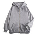 High Street Hoodie Herren einfarbig Reißverschluss Langarm lockere Jacke Mäntel lässiger Kapuzenpullover Y2K Mode Outdoor-Kleidung