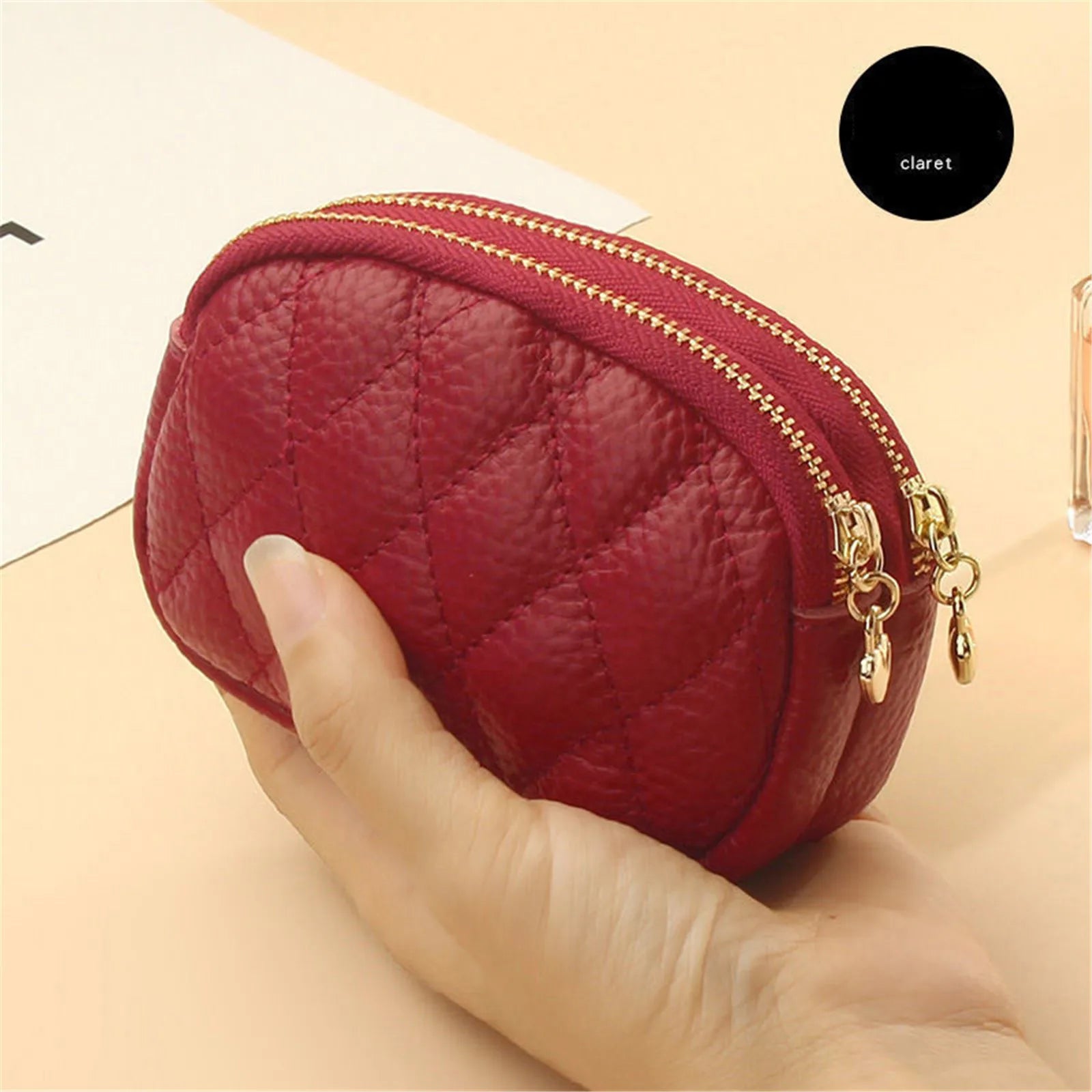 Pu Leather Coin Purse Women Men Large Capacity Wallet Bag Money Key Earbuds Travel Credit Card Holder Double Zipper Storage Bag