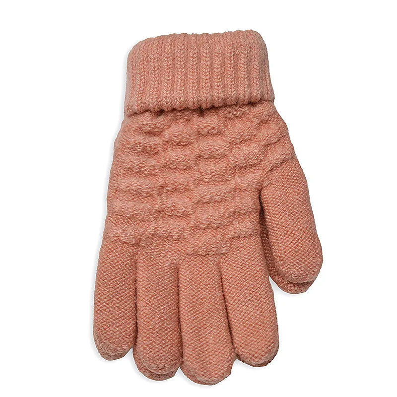 Nuevos guantes de punto gruesos de moda para niños, guantes cálidos de invierno para niños, manoplas elásticas para niños y niñas, guantes sólidos con dedos divididos