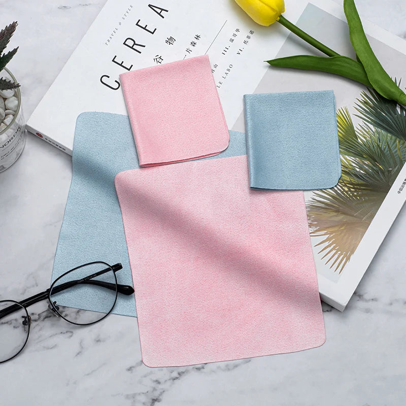 2/5/10 Pieces Cleaning Glasses Cloth Sunglasses Screen Cleaning Cloth 15*13.7 Cm Glasses Cloth Deerskin Velvet Mirror Cloth