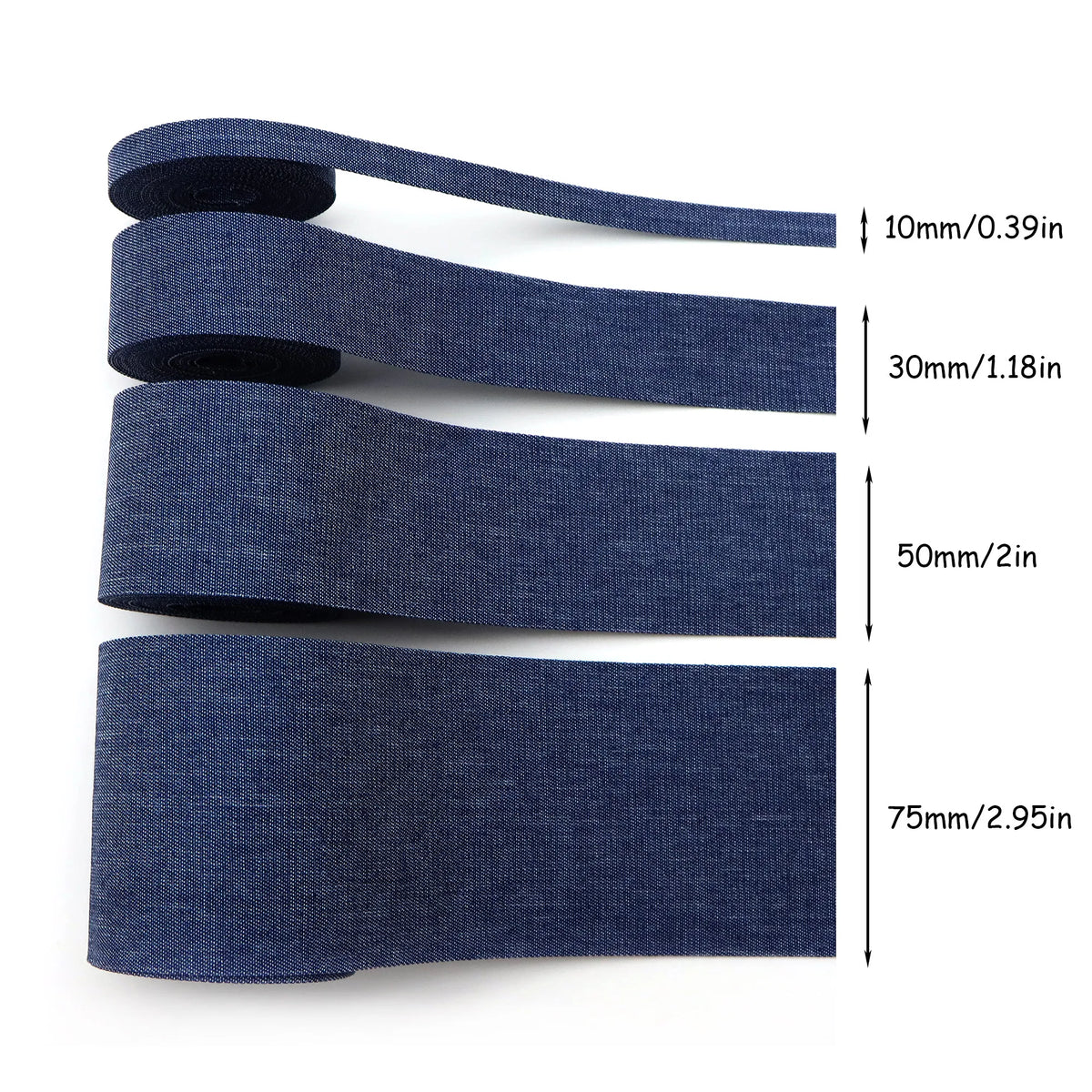 5yards Double Sided Blue Denim Ribbon for Sewing DIY Crafts Clothing Hemming Hair Accessories Home Decor Doll Accessory