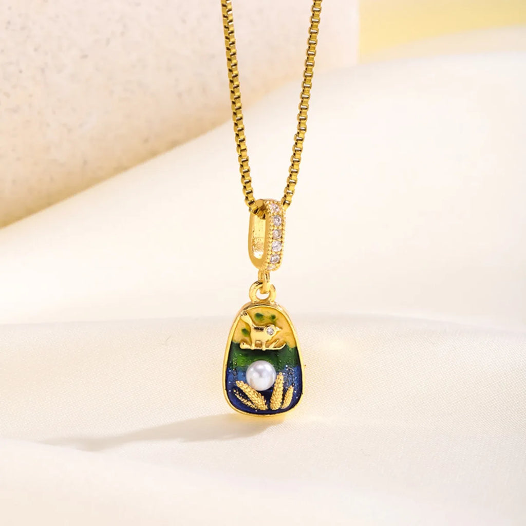 Blumenanhänger Halsketten, Edelstahl Goldfarbene Layered Halskette Damen, Minimalismus Stil Schmuck Accessoires Halskette