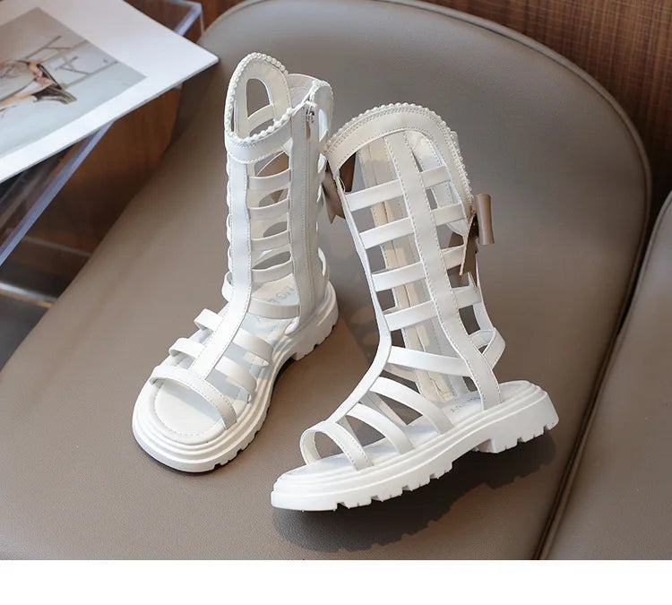 Children Sandals High-top Kids Girls Sandals Baby Sandals High Quality Flat Cut-Outs Beach Sandals