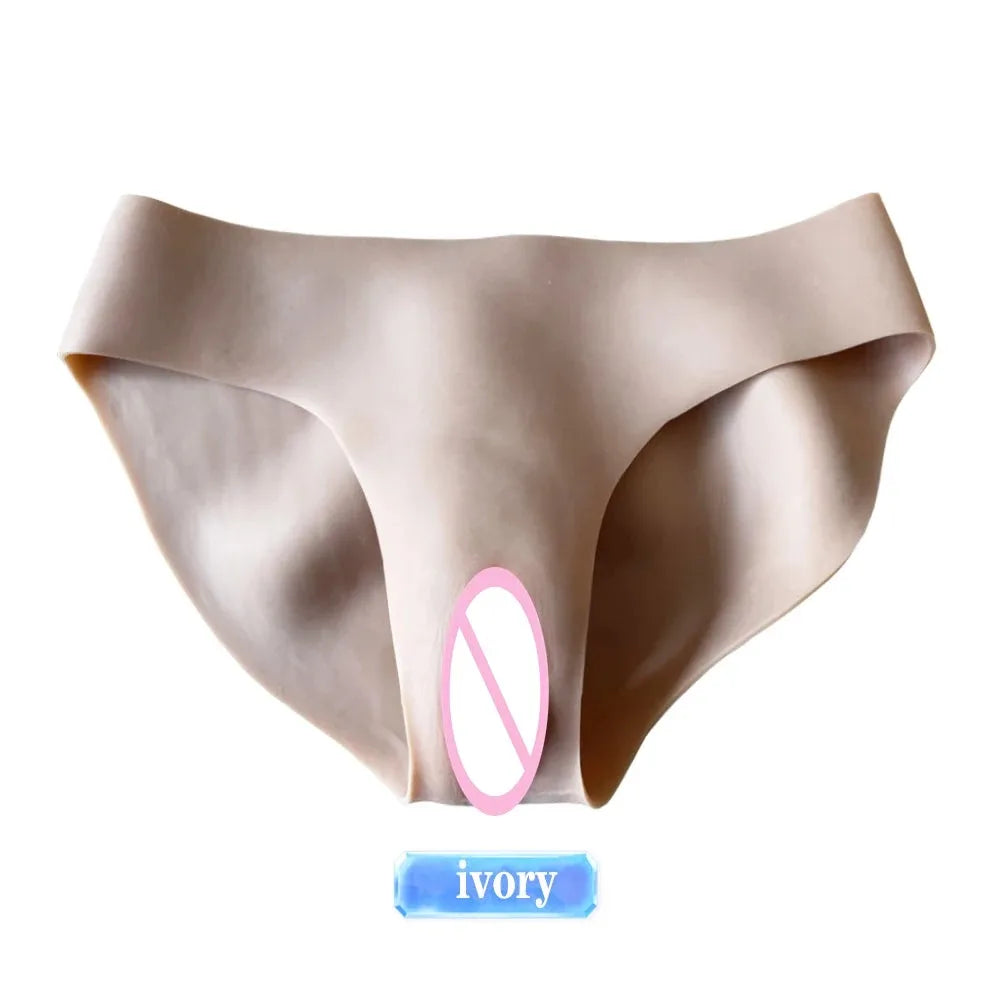 Simulated Silicone Fake Vaginal Pants Underwear Briefs Trans Panties Hide Penis For Crossdresser Shemale Drag-queen Cosplay Gays