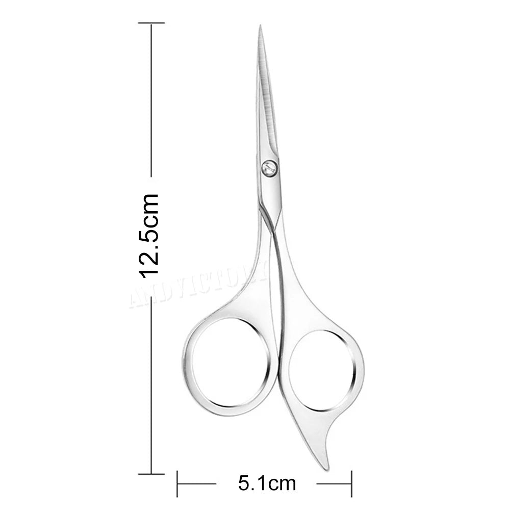 1Pc Eyebrows Scissors Stainless steel Eyelash Facial Hair Nose Hair Scissors Multi-Purpose Hair Trimming Beauty Makeup Scissors