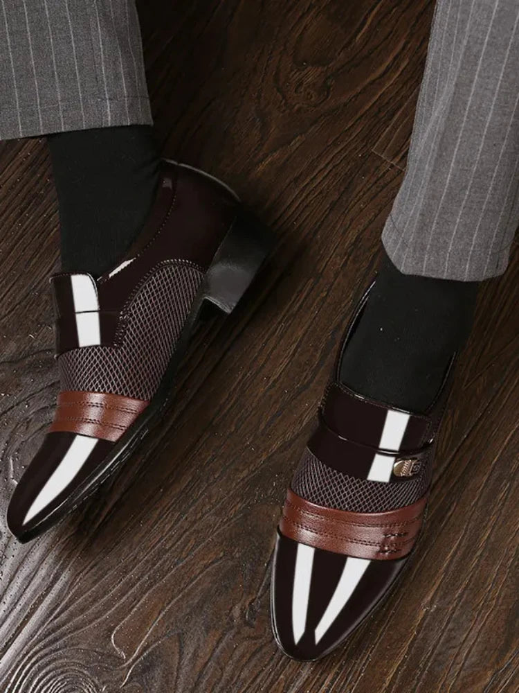 Slip on Men Dress Shoes Men Oxfords Fashion Business Dress Men Shoes 2020 New Classic Leather Men'S Suits Shoes Man