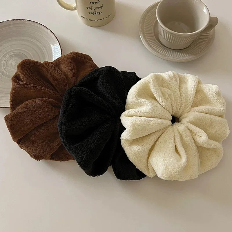 1 Stück Herbst und Winter Großes Handtuch Haarband Plüsch Trockenhaar Großdarm-Haarband High-End Sensation Kopfseil Kopfschmuck