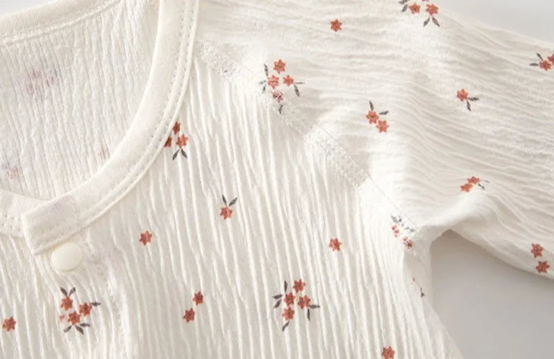 Baby Pure Cotton Breathable Skin-friendly One-piece 0-18M Kid Summer Lightweight Romper Infant Snap Closure Casual Comfy Onesie