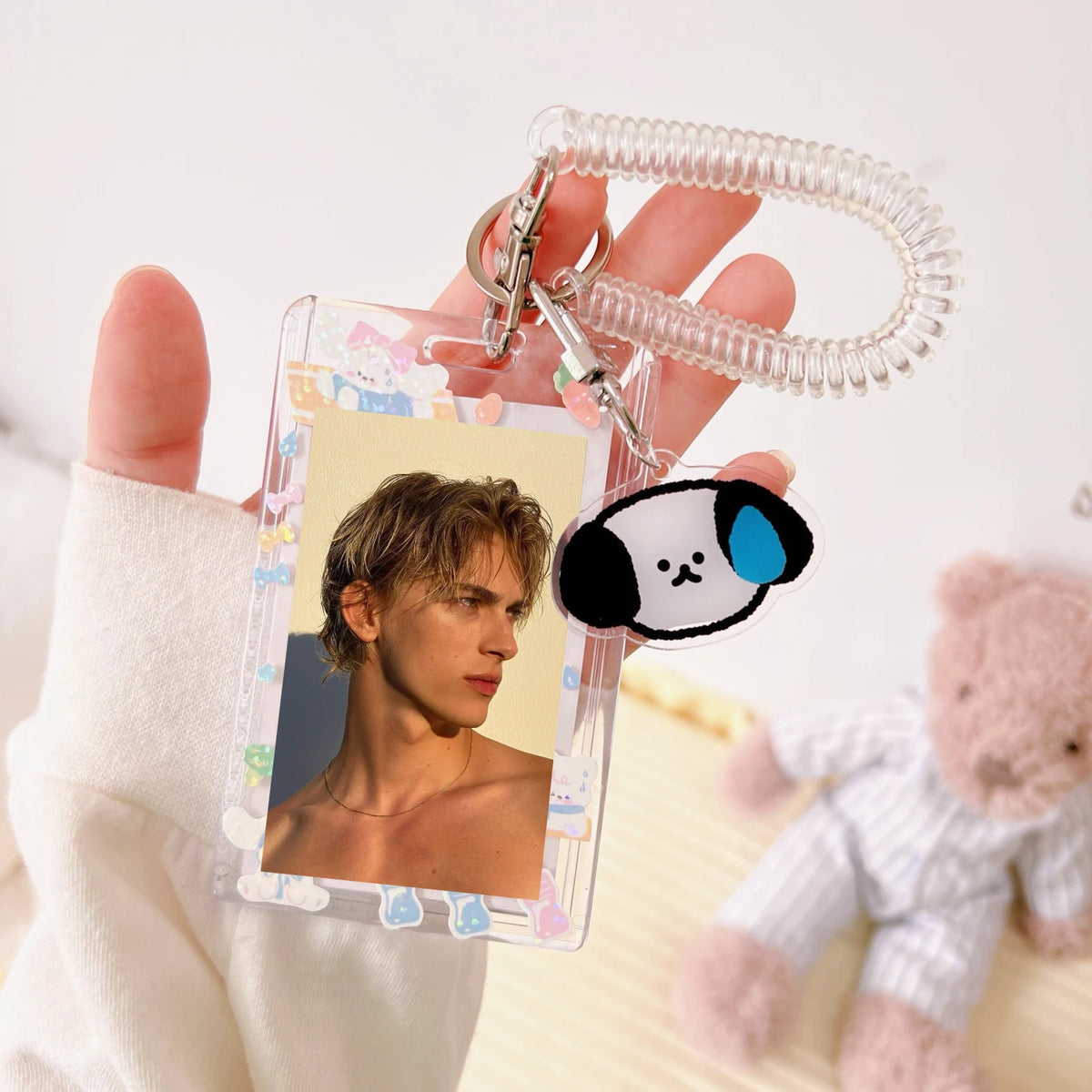 1 Pcs Cute Japanese And Korean Internet Celebrity Teddy Bear Card Holder Student Portable ID Bank Card Protection Case