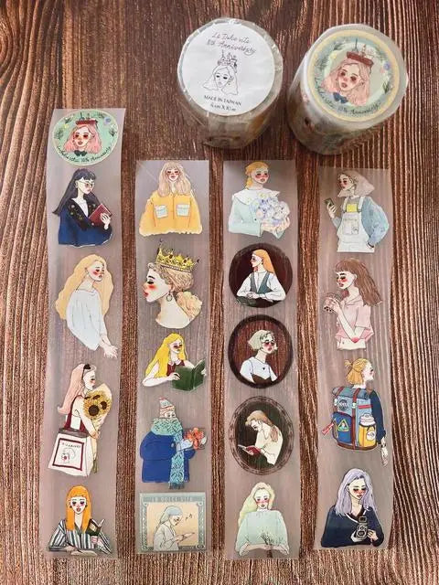 1 Loop Lovely Bon Voyage Life Is Beautiful Girl Washi PET Tape Planner DIY Scrapbooking Decorative Plan Sticker