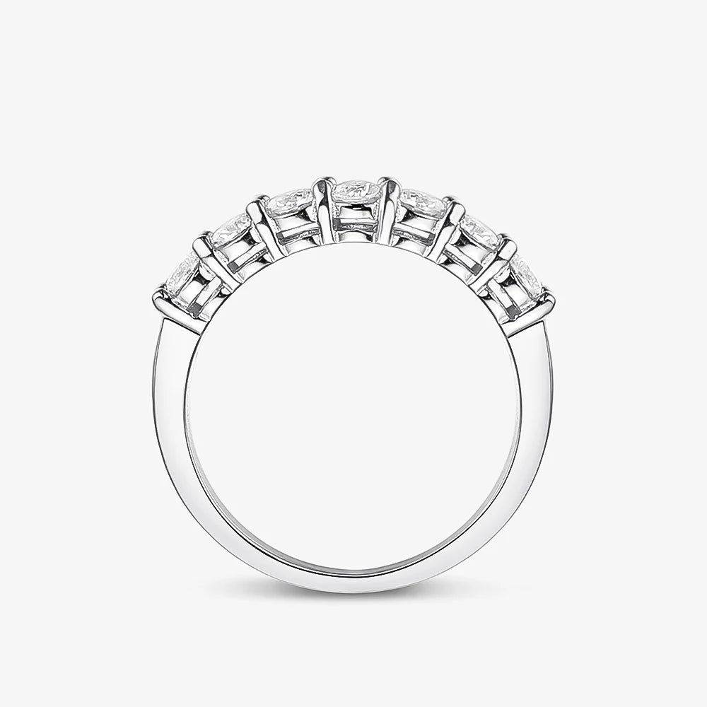 OEVAS 7 stones Each 3MM Moissanite Wedding Rings For Women S925 Sterling Silver Engagement Party Fine Jewelry Gift Wholesale