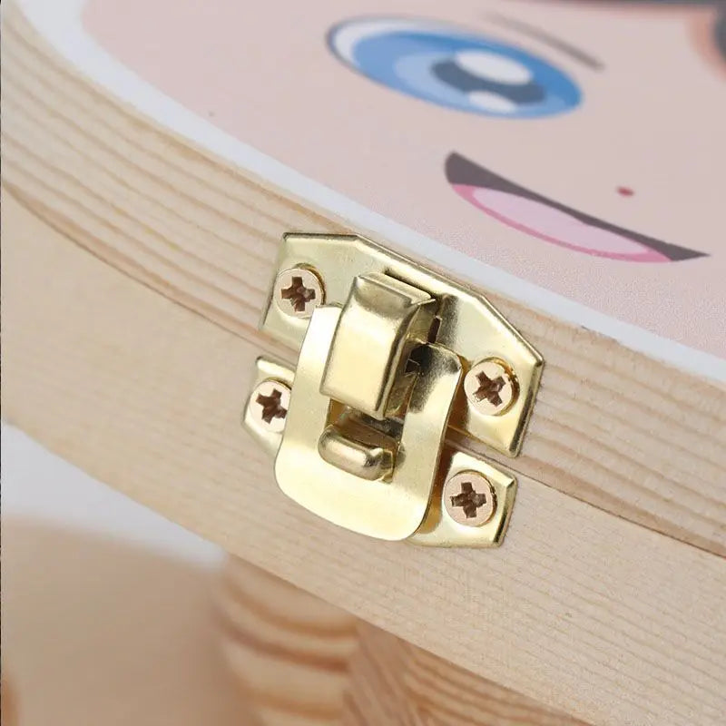 English Baby Wood Tooth Box Organizer Milk Teeth Storage Collect Teeth Umbilica Save Gifts Baby Tooth Box