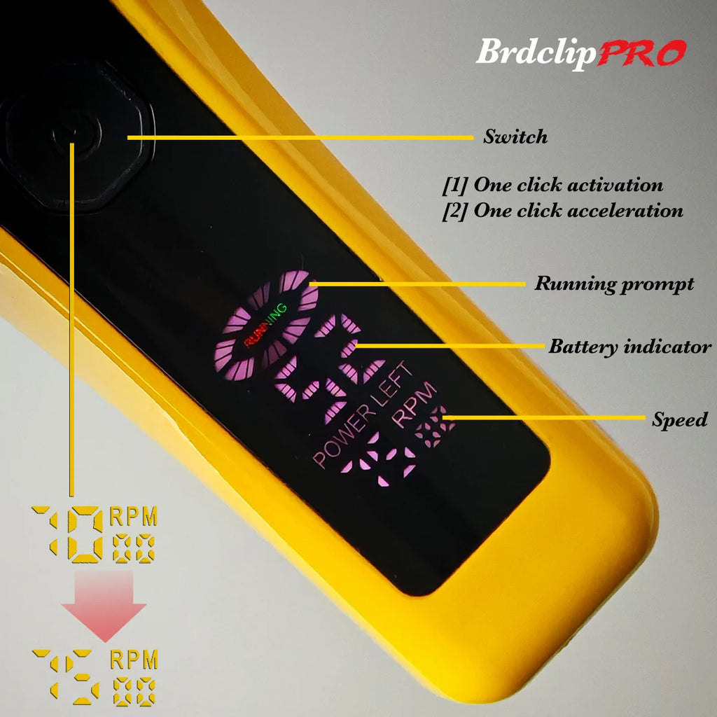 Professional Electric Hair Clipper Hair Trimmer BRD 619 High Speed Motor 7500RPM DLC Fade Blade with Base Barber Machine BRDCLIP