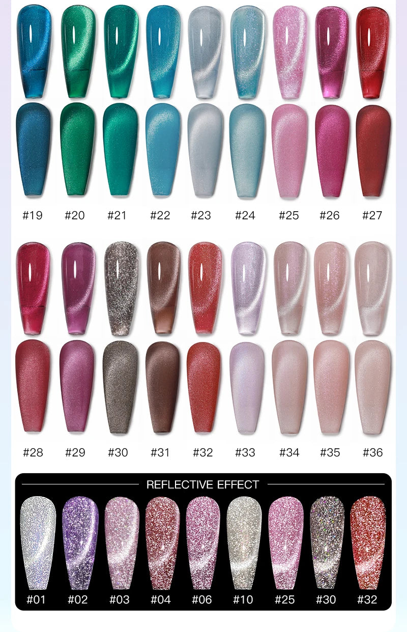 AS 15ml Cat Magnetic Gel Nail Polish Cat Eye Glitter Effect Semi Permanent 36 Colors  Soak Off UV Gel Varnish Manicure Nail Art
