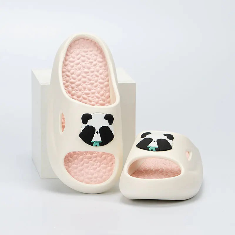 Thick Platform Panda Slippers for Women 2024 Summer Soft Sole Platform Sandals Woman Massage Non Slip Indoor Bathroom Slippers