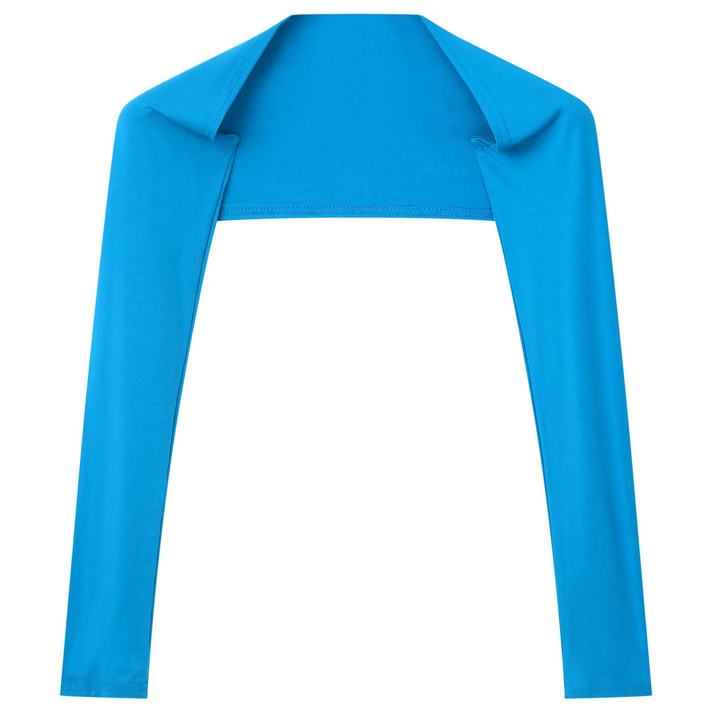 Men Open Front Half Crop Top Solid Long Sleeve Cardigan Bolero Shrug Tops Muscle Arm Sleeves Workout Sports Gym Tops Clubwear