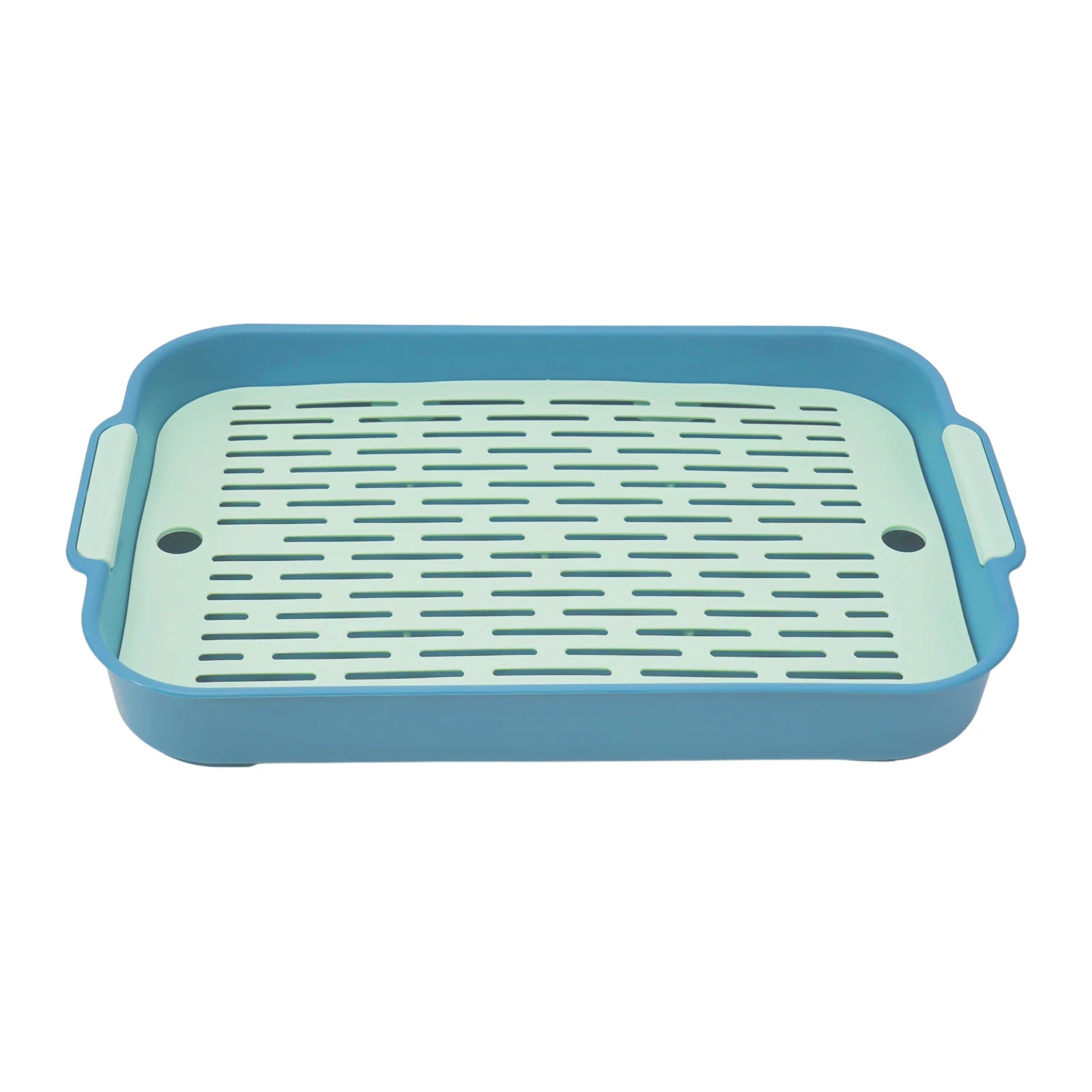 Tray Rabbit Litter Tray Smooth Corner Detachable Design Heightened Grid Design White Blue For Pet’s Training For Pet’s Training