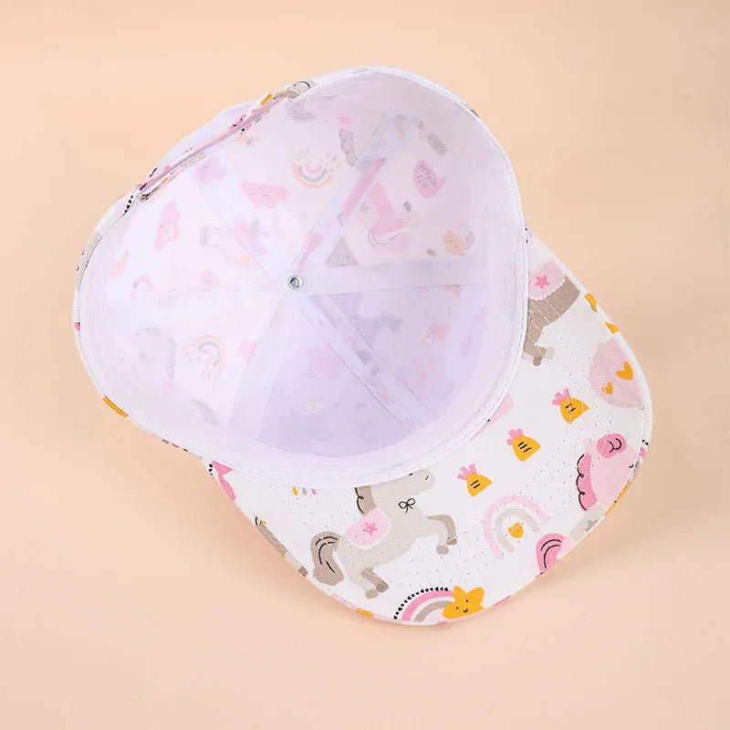 Summer Baby Snapback Hat Cartoon Baby Girls and Boys Visor Cap Outdoor Children Baseball Cap Toddler Sun Hats for Kids
