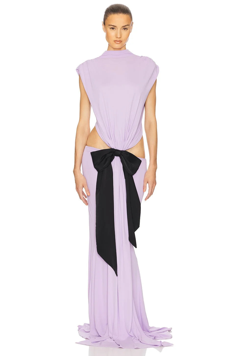 Articat Elegant Sleeveless Lace Up Maxi Dress Women Sexy Backless Hollow Out Bodycon Party Evening Dress Female Summer New 2025