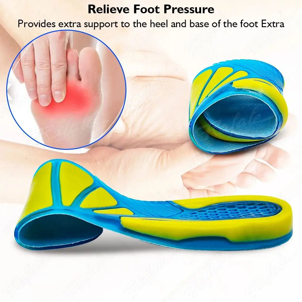 Massaging Orthopedic Insoles Foot Care For Feet Shoes Sole Shock Absorption Pad New Silicone Non-Slip Gel Soft Sport Shoe Insole