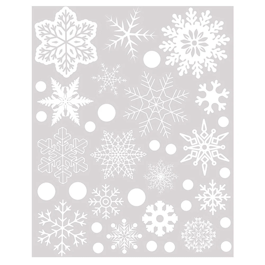 Christmas 37pcs Glitter Snowflake Clings Window Film Glass Sticker Static Decal