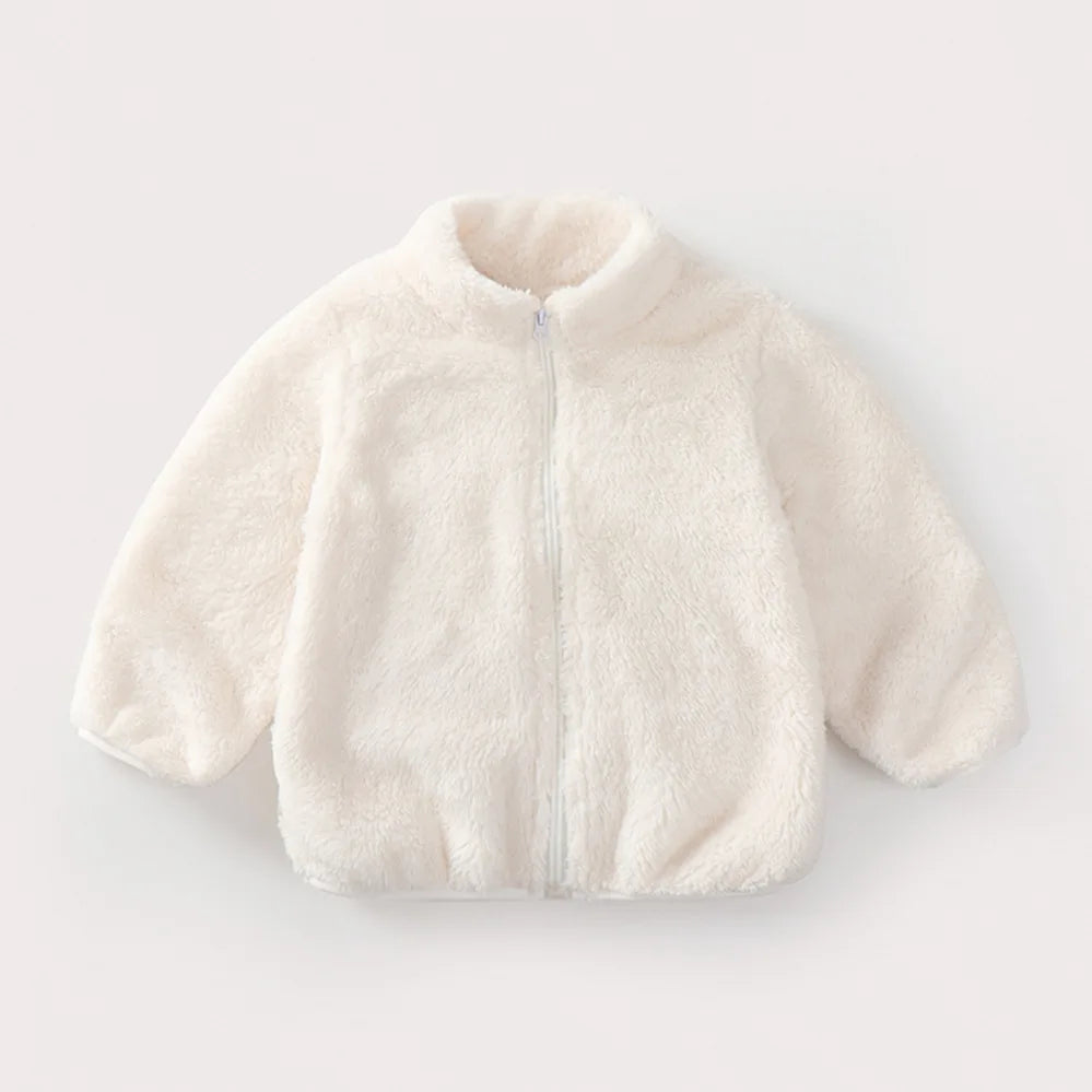 Jungen Mädchen Einfarbige Oberbekleidung Neuer Stil Mode Lässige Plüschmäntel Einfache Mode Kleidung Lässige Herbst Winter Jacke für Kinder