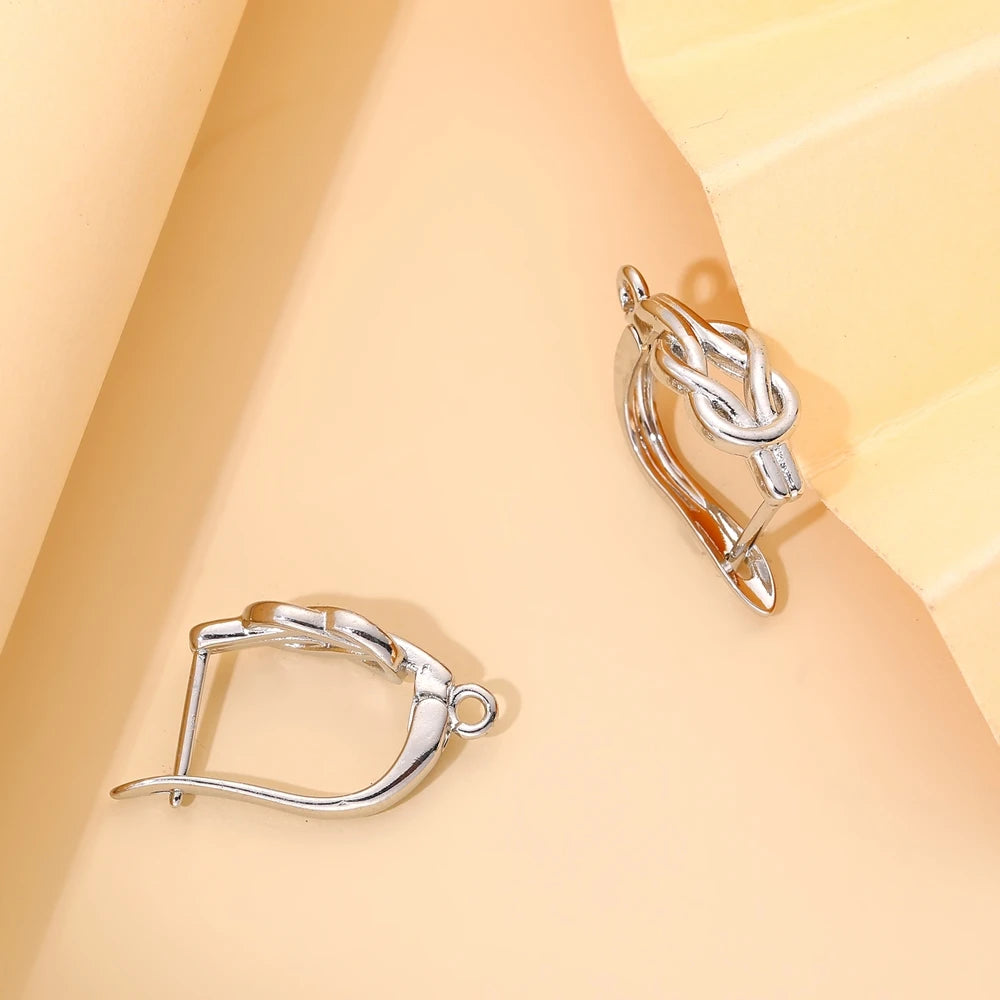Juya 8Pcs/Lot 18K Gold Plated Anti-Allergy Fastener Schwenzy Earwire Stitches Earplug Earring Hooks For DIY Women Earring Making