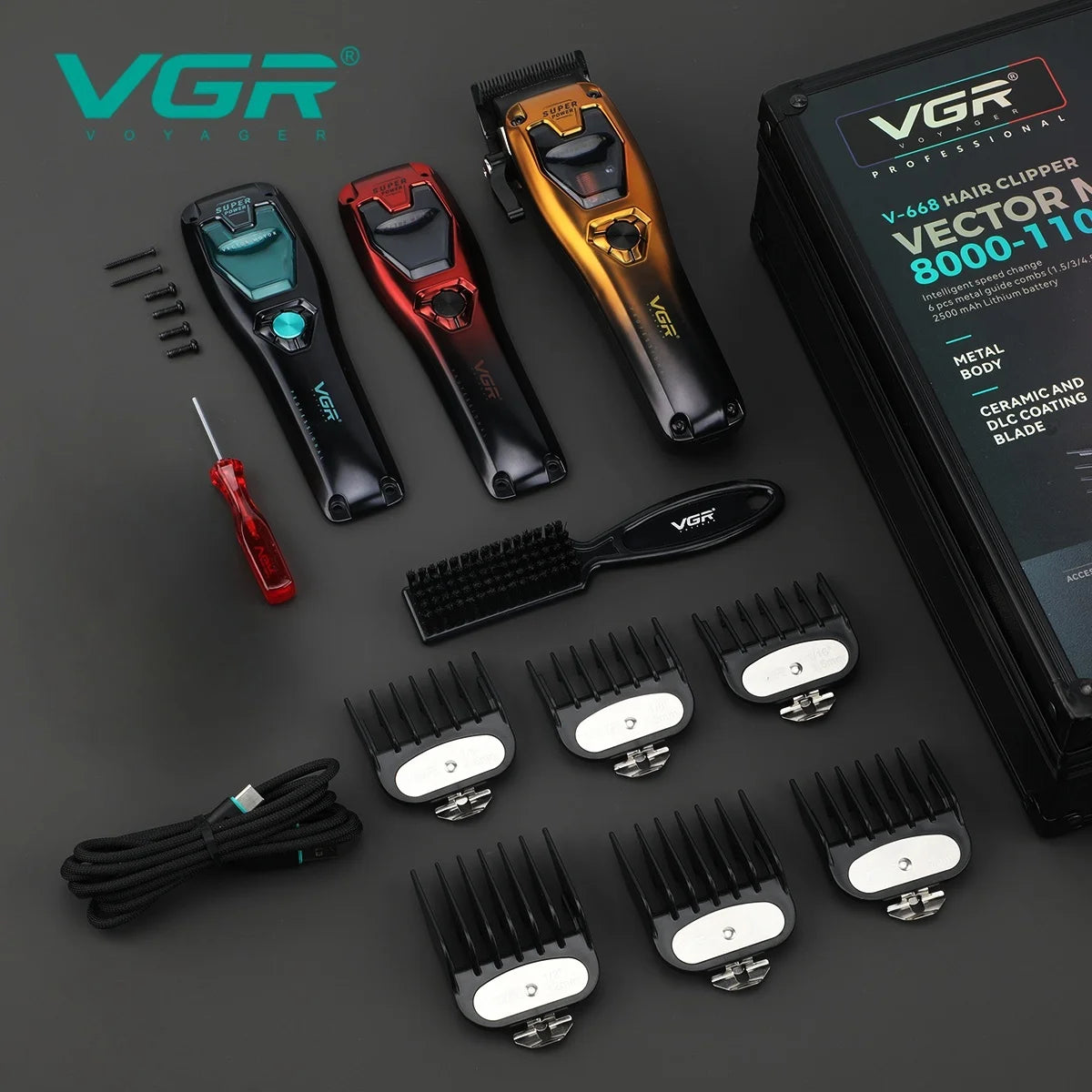 VGR Hair Clippers Vector Motor Professional Hair Cut Machine 11000RPM  Electric Clippers Adjustable Metal Trimmers for Men V-668