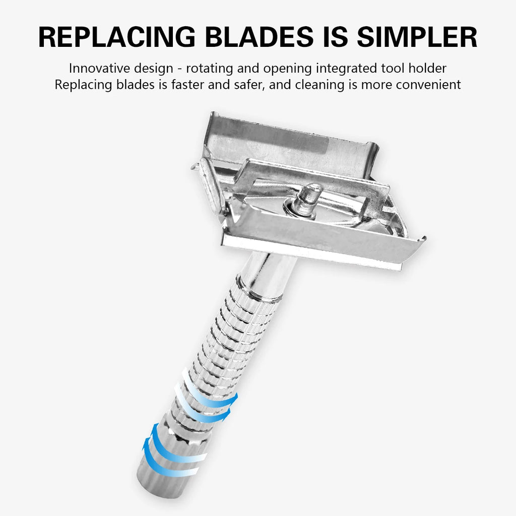 Barber Men's Traditional Double Edge Chrome Shaving Safety Razor for Male Premium Metal Manual Shavers