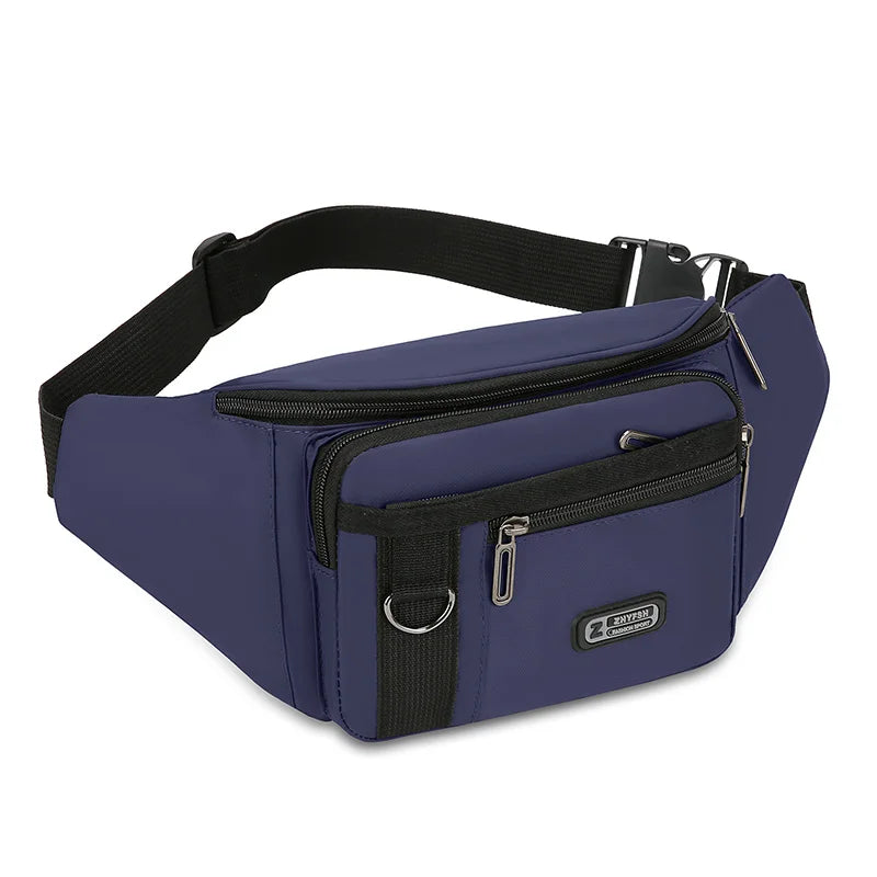 Unisex Multifunctional Waist Packs Large Capacity Waterproof Nylon Business Pack Trendy Crossbody Chest Bag for Travel Work