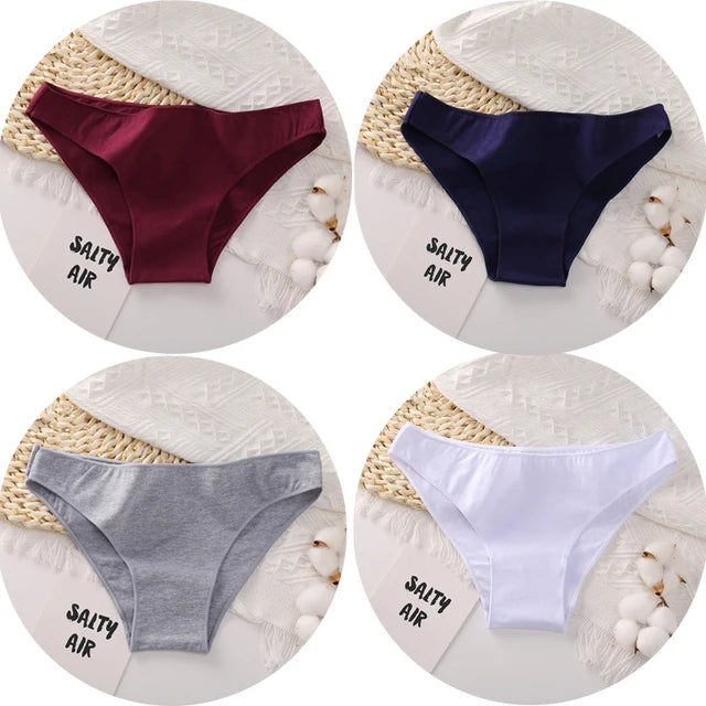 3PCS/Set Cotton Underwear Women M-2XL Comfortable Panties Ladies Plus Size Underpants Solid Color Briefs Female Lingerie