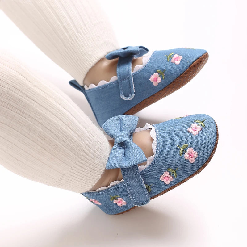 Flower Princess Shoes Baby Shoes Baby Shoes Sneakers Soft soled Sneakers Single Shoes Cloth Shoes