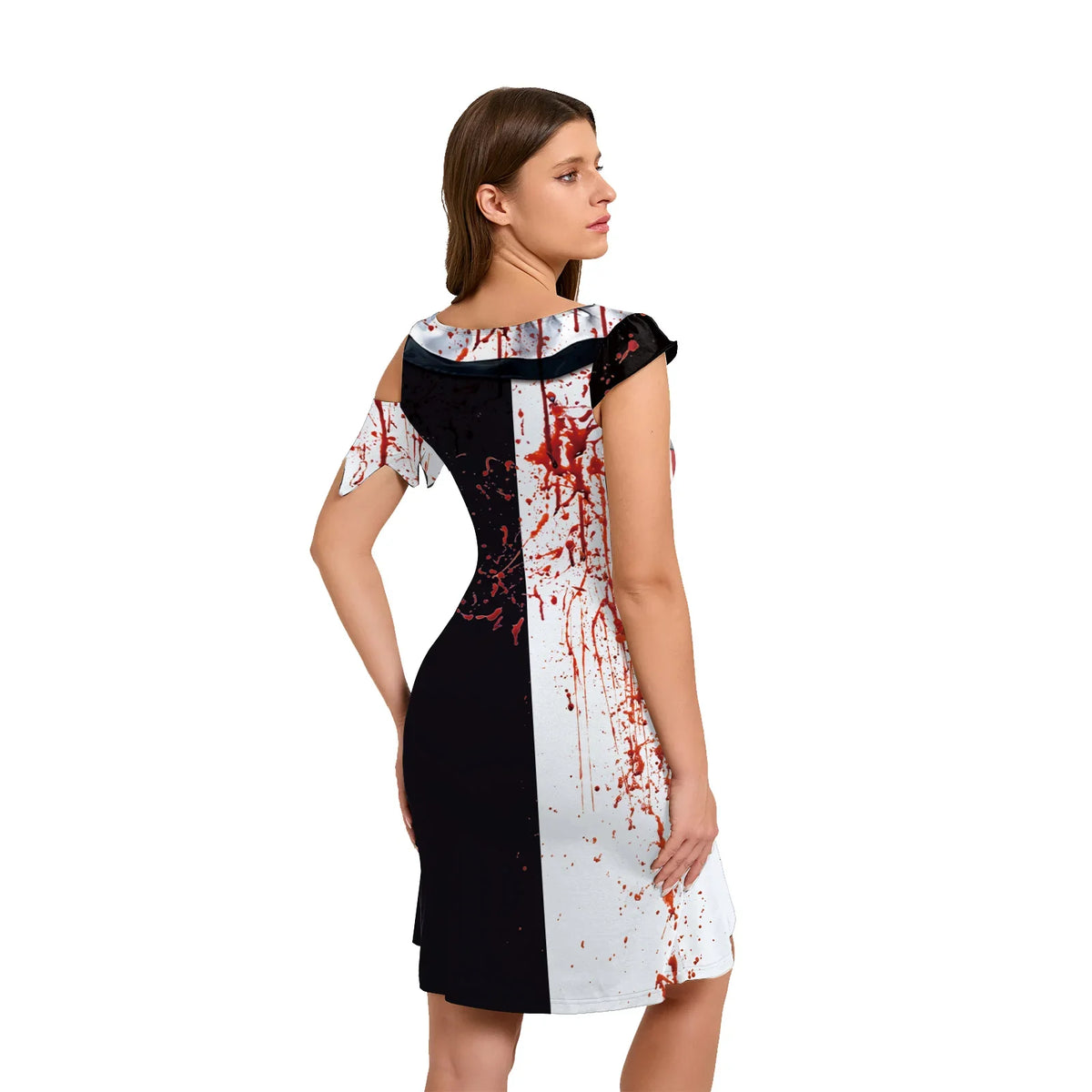 Halloween Clown Dress for Women Cosplay Terrifier 3 Bloody Costumes Adult Horror Bleed 3D Print Party Carnival Party Fancy Dress
