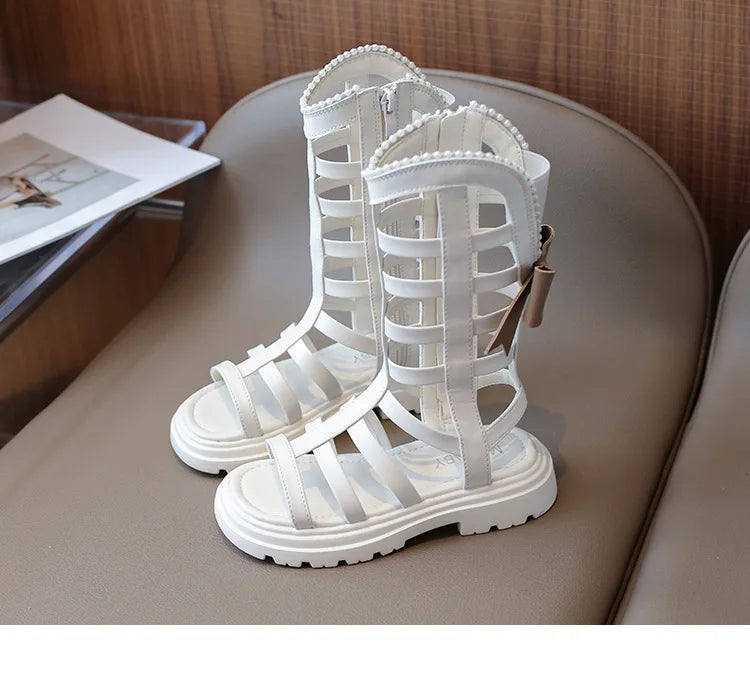 Children Sandals High-top Kids Girls Sandals Baby Sandals High Quality Flat Cut-Outs Beach Sandals