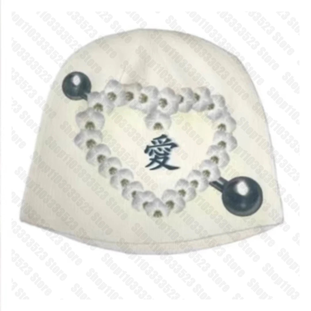 Y2k style Aesthetics Vintage knitted hat Goth Harajuku Punk Emo girl Printed knitted hat 90s Winter Cute girl Print knitted hat