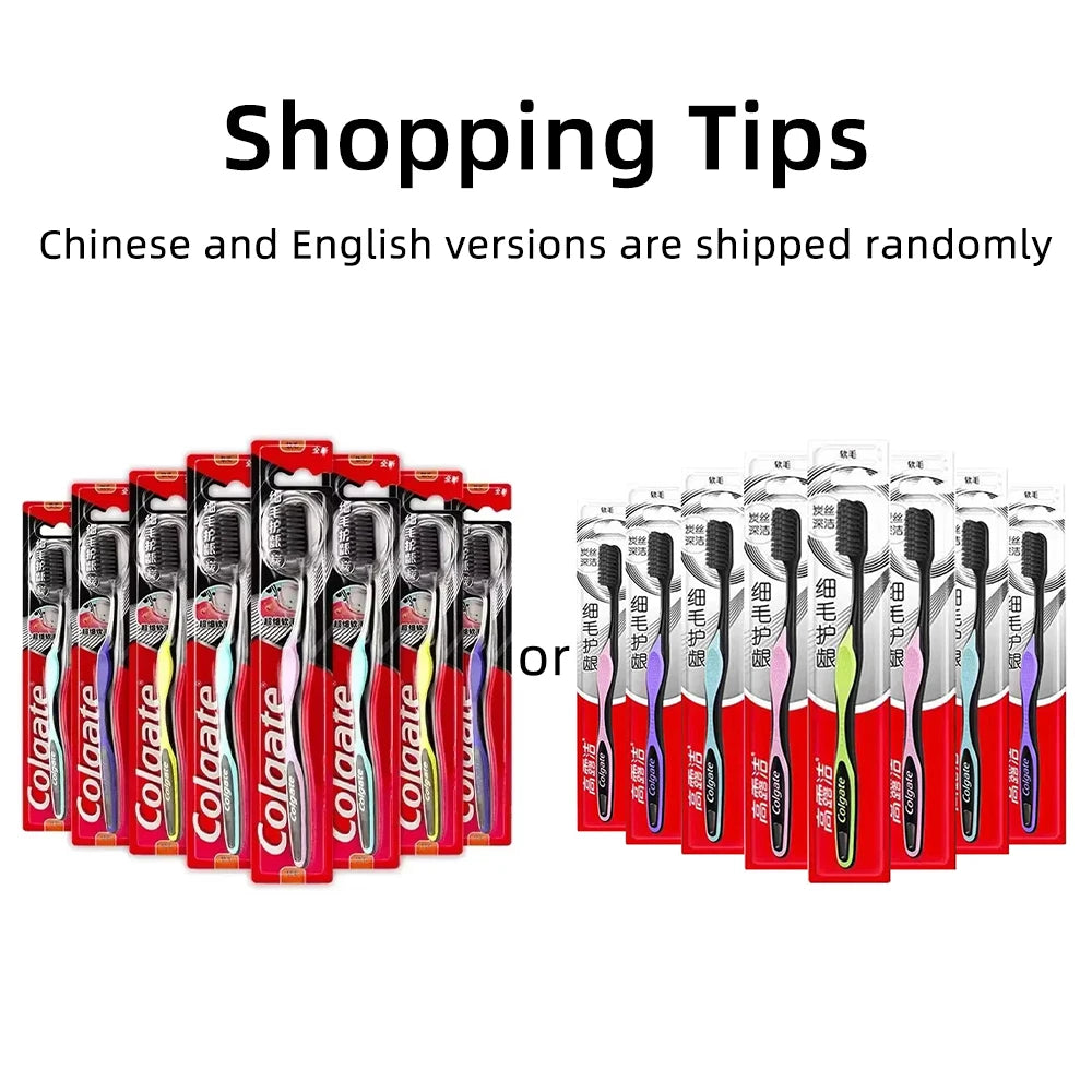 8PCS Random colors  Bamboo Charcoal Toothbrushes -Fine Soft Bristles,Oral Health, Adult Family Pack, Gentle Teeth Cleaning Tools
