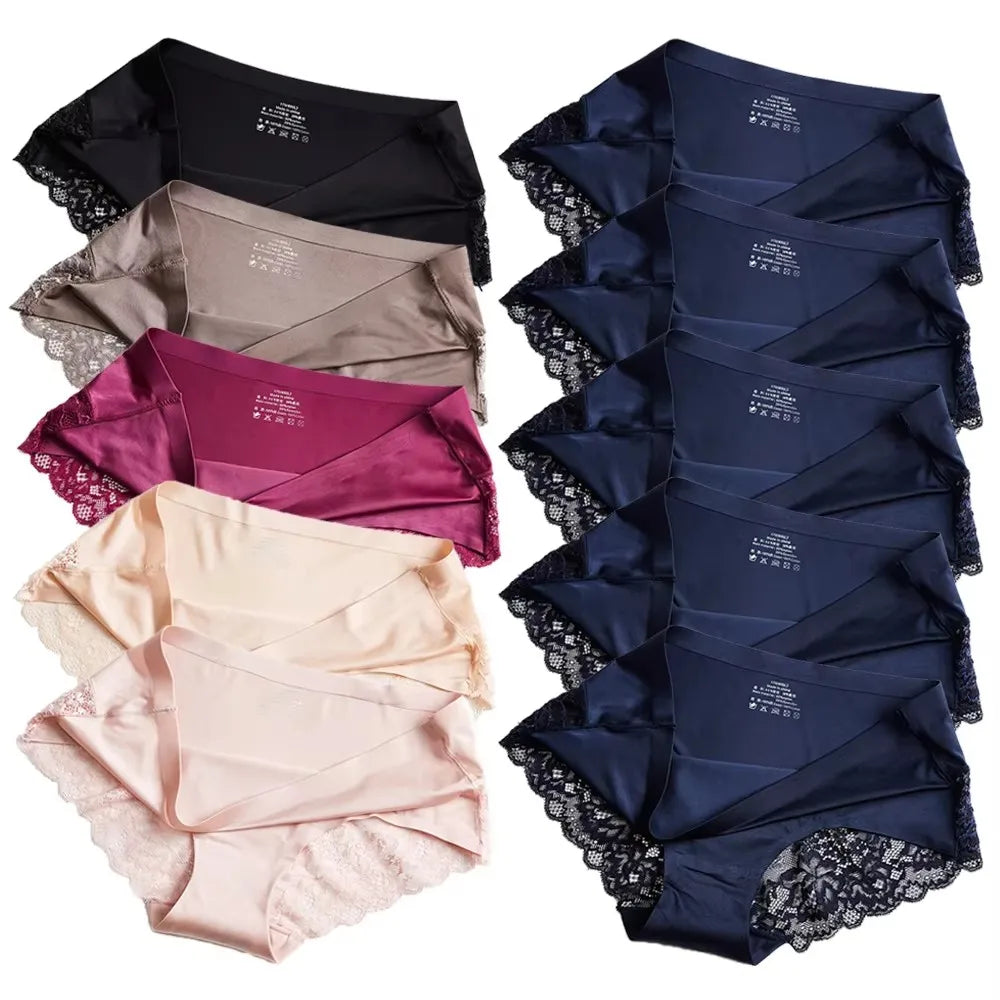 1/5/10Pcs Seamless Women Hollow Out Panties Set Underwear Comfort Lace Briefs Low Rise Female Sport Panty Soft Lady Lingerie