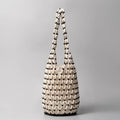 Summer Boho Style Hollow Out Woven Bag for Women Fashion Wooden Beads Shoulder Bag Seaside Holiday Mesh Bucket Tote Bags Bolsa
