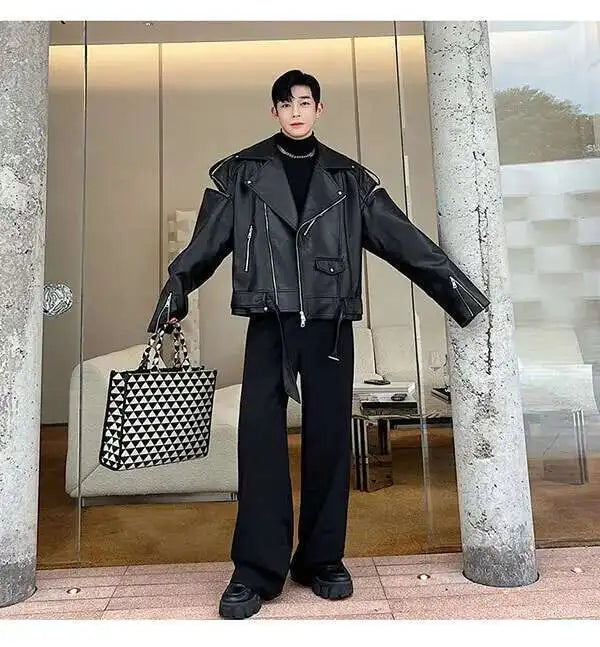 IEFB Men's Suit Pants Solid Color Niche Design Korean Style Casual Straight Elastic Waist Versatile Trousers 2023 New 9C2269