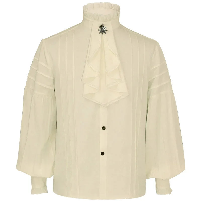 Men Medieval Steampunk Shirts Retro Casual Costume Renaissance Top New Halloween Court Party Pirate Performance Victorian Cloth