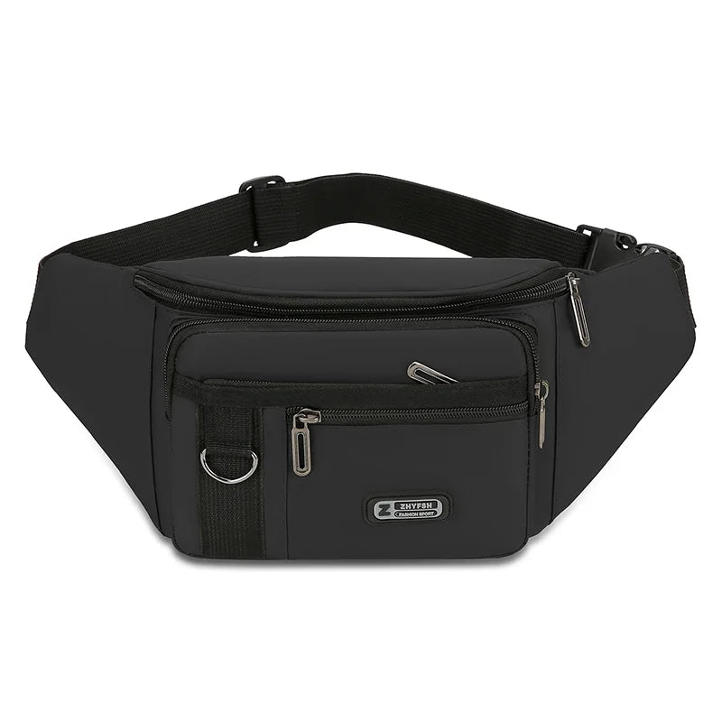 Unisex Multifunctional Waist Packs Large Capacity Waterproof Nylon Business Pack Trendy Crossbody Chest Bag for Travel Work