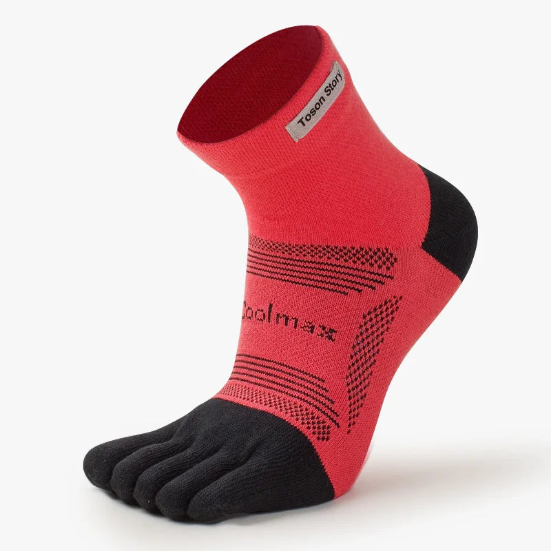 1 Pairs Men's Five Finger Socks Anti-friction Sweat-absorbent Breathable Marathon Running Socks Outdoor Tennis Split Toe Socks